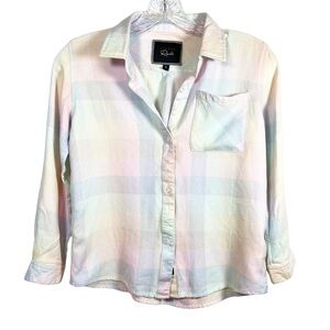 Rails plaid button up shirt size 10 pastel multicolor
